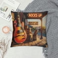 thumbnail image 2 of Leisuo Vintage Guitar Throw Pillow Covers Music Quotes Words Pillow Cases Cushion Cover Musical Instruments Home Decor Cushion Cover for Sofa Couch White, 2 of 5