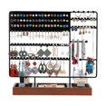 thumbnail image 2 of Multifunction Jewelry Wood Base Ring Storage Box Earring Rack Black, 2 of 5