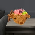 thumbnail image 4 of qILAKOG Woven Storage Rattan Basket - Wicker Storage Basket - Brown Container for Home Decor - Tabletop Organizer for Snacks, Fruits, and Sundries, Kitchen Storage, 4 of 5