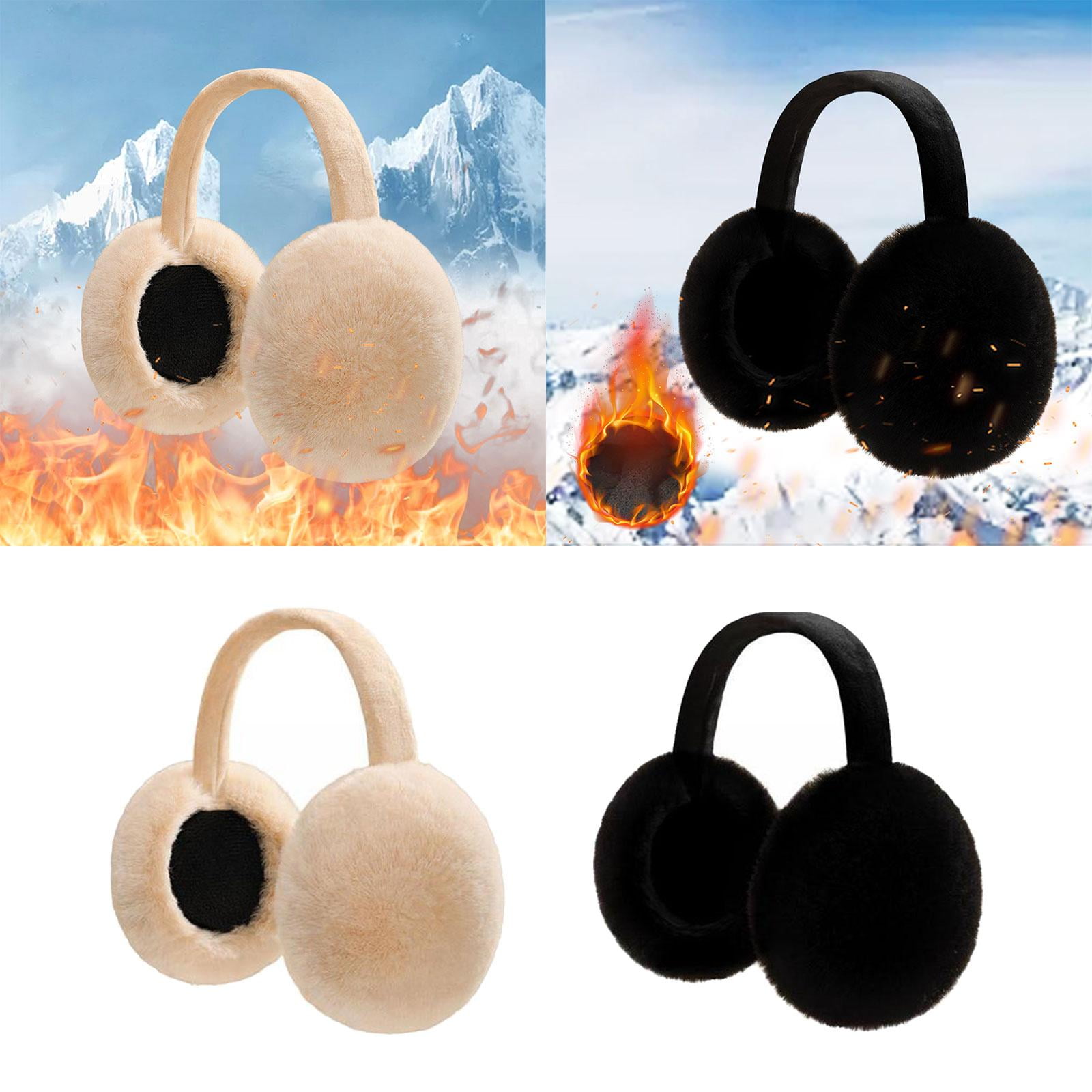 2 Pieces Folding Ear Muffs Earmuffs, Thermal Comfortable Headband, Plush Ear Warmer for Outdoor