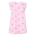 thumbnail image 2 of Beezizac Teen/Little Girls Nightgown - Summer Ruffle Short Sleeves Sleepwear Cute Bow Striped Print Nightdress Pajama Size 10, 2 of 8
