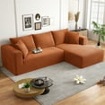 thumbnail image 2 of AENKYO 104 Modular L-Shaped Sectional Sofa with Chaise Lounge, Cloud Couch Deep Seat, Corduroy Upholstered Living Room Furniture, No Assembly Required, Orange, 2 of 8