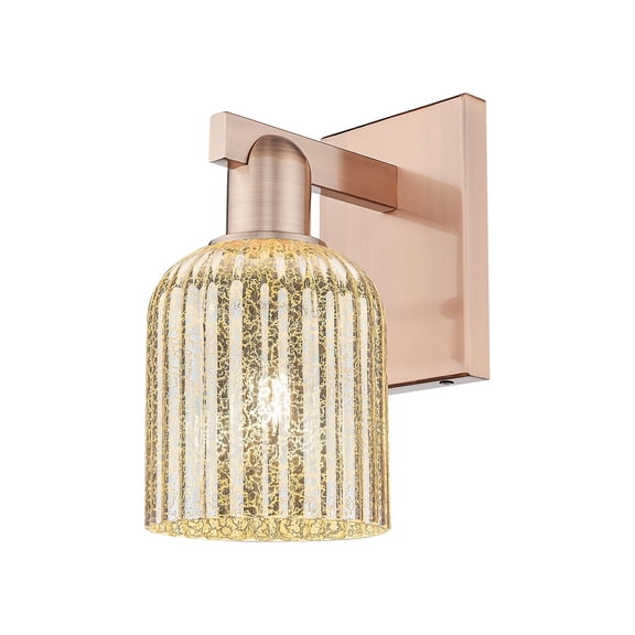 716-1W-AC-G559-5ME Innovations Lighting Bridal Veil - 1 Light Wall Sconce-10.75 Inch Tall and 5 Inch Wide-Antique Copper Finish-Mercury Glass Color