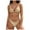 Khaki, variant on felwors Women's 2 Piece Bikini Set Textured Ruched Low Rise Removable Paded Swimsuit Bathing Suit(Khaki, S)