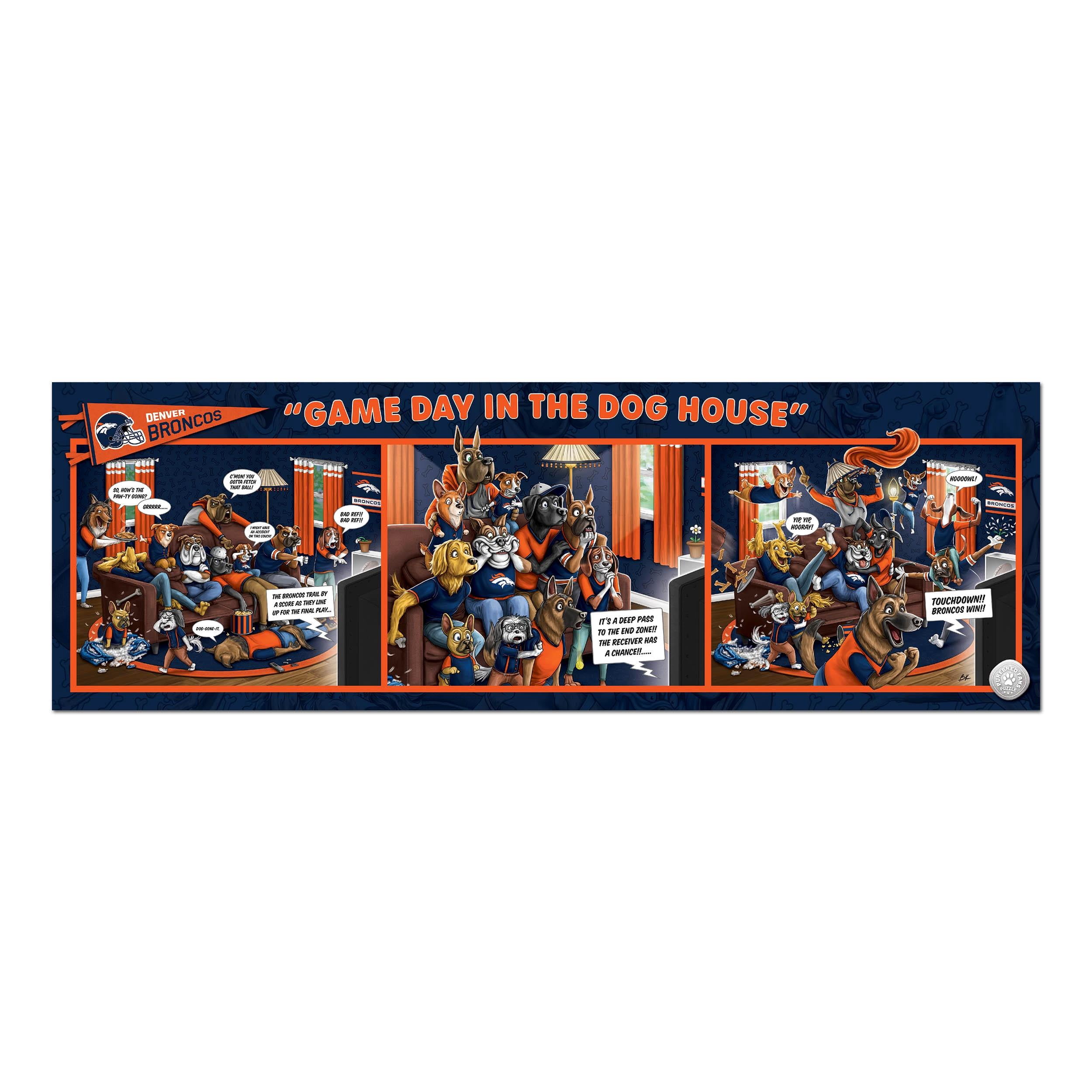 YouTheFan NFL Denver Broncos Purebred Fans Gameday in the Dog House 1000PC Puzzle