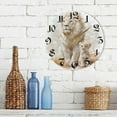 thumbnail image 3 of DEIARA Lion and Its Cub Burgundy Butterfly Wall Clock 10in Silent Mechanism Battery Operated Retro Style for Living Room Bedroom and Kitchen Gold Pointer, 3 of 10