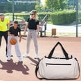 thumbnail image 6 of Bxaolu Foldable Duffle Bag for Travel, Large Travel Duffel Bag for Men, Travel Backpack, Carry on Weekender Bag, White, 6 of 8