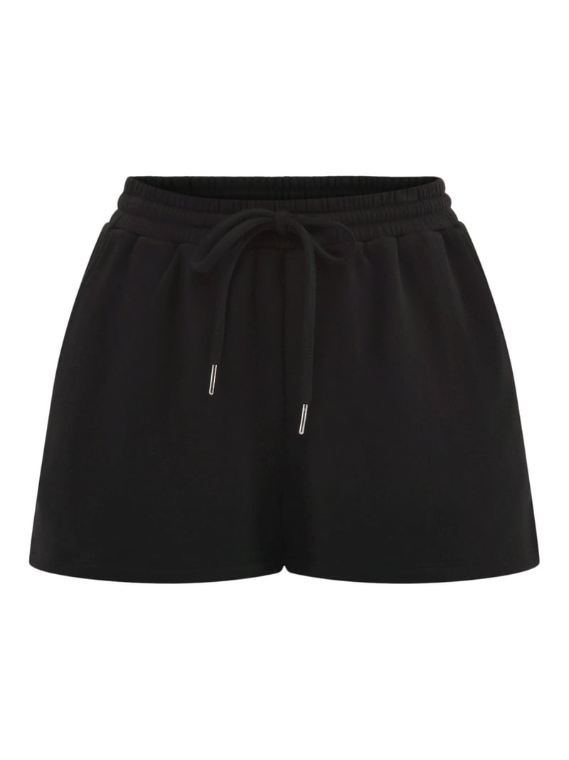 No Boundaries Women's French Terry Tube Top and Shorts Set 2-Piece