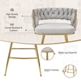 thumbnail image 6 of VECELO Modern Braided Bar Stools Set of 4 – Velvet Counter Height Stools with Woven Back Support & Footrest, Heavy-Duty Metal Frame Bar Chairs for Kitchen Island,Grey, 6 of 14