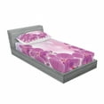 thumbnail image 3 of Ambesonne Floral Fitted Sheet & Pillow Sham Set, Exotic Orchid Flowers, Queen, Purple Pale Pink Blue, 3 of 3