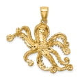 thumbnail image 4 of 14K Yellow Gold Casted Solid Textured Polished Finish Octopus Charm Pendant, 4 of 4
