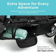 Foundations Compass Trio Triple Stroller, 3-Seat Tandem with UV Canopies and Reclining Seats, Black