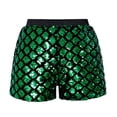 thumbnail image 2 of Sparkly Sequin Shorts for Women Elastic High Waist Shiny Metallic Sequins Hot Shorts Disco Party Clubwear, 2 of 5