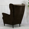 thumbnail image 6 of Rosnek Velvet Wing Back Slipcover Stretch Wingback Armchair Chair Polyester Cover Protector with Elastic Bottom for Living Room Bedroom Hotel, 6 of 7