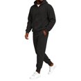 thumbnail image 3 of CCRFTGI Mens Tracksuit 2 Piece Set Athletic Casual Zipper Long Sleeve Pullover Joggers Fall Winter Travel Lounge Matching Outfits Black XL, 3 of 6