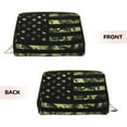 thumbnail image 3 of Naloa American Flag Camo Leather Makeup Bag for Purse Travel, Portable Small Cosmetic Organizer for Women and Girls, Make up Bag with Zipper, 3 of 8