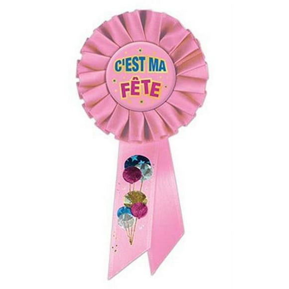 The Beistle SRS100F 3 x 6 Po Cest Ma Fête Anniversaire Fille Rosette Ruban&44; Multicolore - Pack de 6