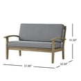 thumbnail image 4 of Ryland Outdoor Acacia Wood Loveseat and Coffee Table, Gray, Dark Gray, 4 of 11