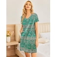 thumbnail image 4 of Ekouaer 2 Pack Womens V-Neck Nightgowns Soft Short Sleeve Sleepdress with Floral Print and Pockets, 4 of 6