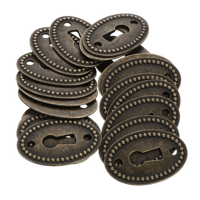 BRIGHTFUFU 30pcs Keyhole Cover Plate Vintage Keyhole Protector For Dresser Furniture Retro Design With Finish For Home