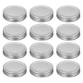 thumbnail image 1 of 12pcs Mason Jar Lids 2.76" Tinplate Leak-proof Mason Canning Covers, Silver, 1 of 7