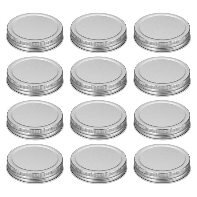 12pcs Mason Jar Lids 2.76" Tinplate Leak-proof Mason Canning Covers, Silver