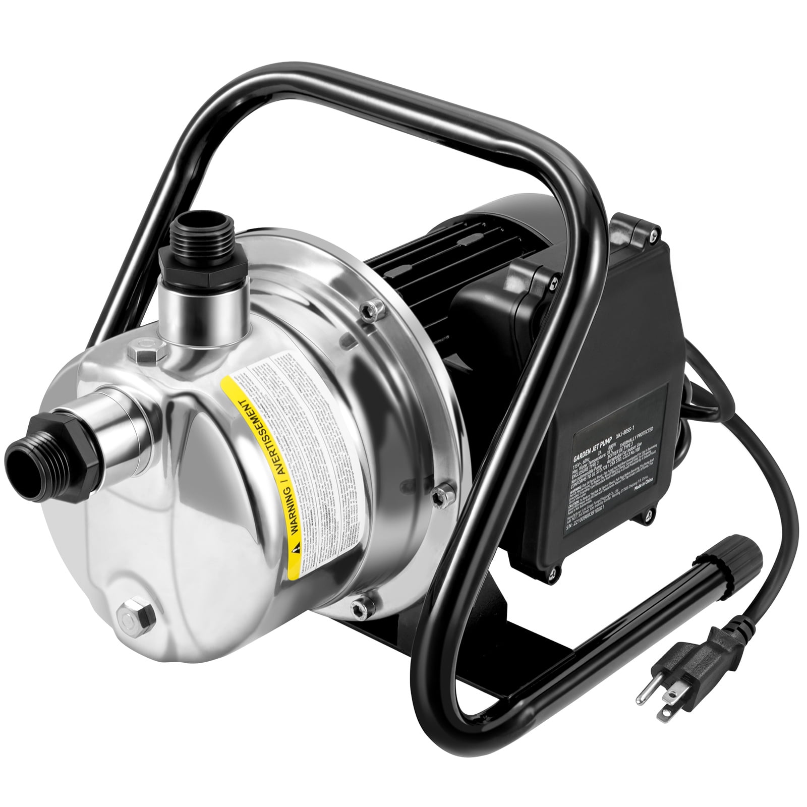 KFFKFF Surface Well Pump, 1.1 HP 115V, 978 GPH 131 ft Elevation, 69.6psi Peak Pressure, Compact Stainless Steel Sprinkler Enhancement Jet Pumps for Yard Lawn Watering system, Lake Water Feature