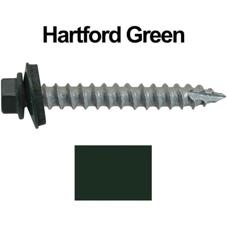 

Jake Sales Brand - #14 x 2 Metal Roof Screw ~250 - Hex Head - Type 17 Tip - EPDM Washer - HARTFORD GREEN