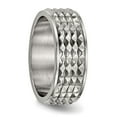thumbnail image 4 of Chisel Titanium Polished 8mm Studded Band, 4 of 7