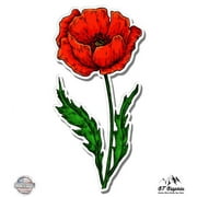 Poppy Flower - 3" Vinyl Sticker - For Car Laptop I-Pad Phone Helmet Hard Hat - Waterproof Decal