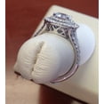 thumbnail image 4 of Ladies double halo diamond engagement ring 14 karat with 2 carat Round White Sapphire Center, 4 of 6