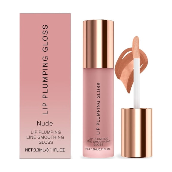 Lip Plumper Gloss Lip Plumping Line Smoothing Gloss Metallic Lipstick For Flat Dull And Dry Lips Long-Term Plumping Softening And Hydrating 3.3ml