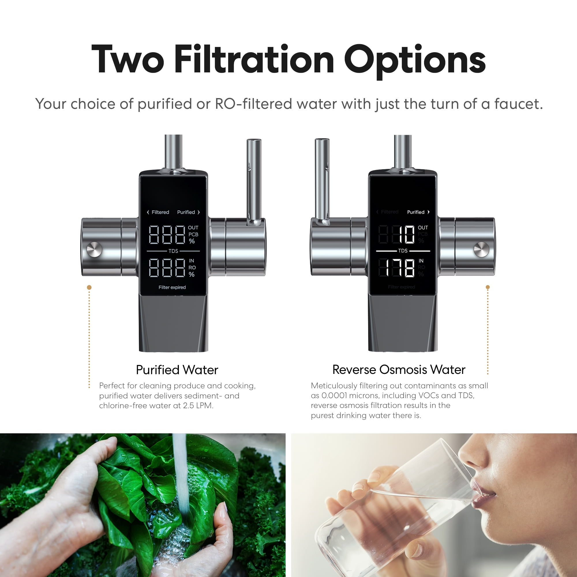 Brio G10-U Reverse Osmosis Water Filtration System with Smart Faucet, 500 GPD, 2:1 Pure to Drain, 4-in-2 Filtration