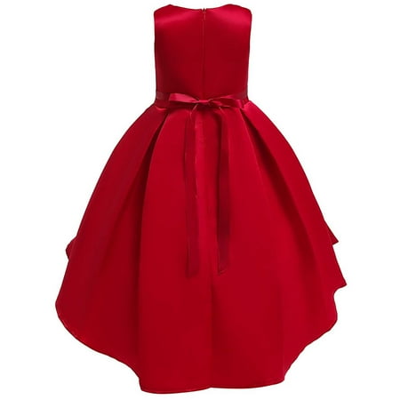 

Toddler Baby Girls Formal Dresses Sleeveless Tulle Bowknot Dress Pageant Party Lace Embroidery Dress Flower Girl Dresses for Wedding Party