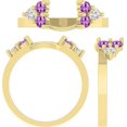 thumbnail image 2 of Rag Jewels 1.50 Ct Round Cut Purple Amethyst Engagement Thanksgiving Christmas Enhancer Guard Wrap Ring 14K Yellow Gold Plated 925 Sterling Silver For Women's -4.5, 2 of 2