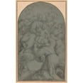 thumbnail image 2 of Denys Calvaert 11x14 Black Ornate Wood Framed Double Matted Museum Art Print Titled: Saint Francis of Assisi Adoring the Virgin and Child (1607), 2 of 5