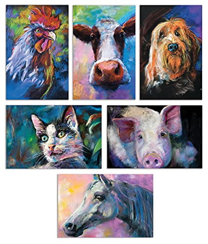 Multipack of Farm Animal Art cards