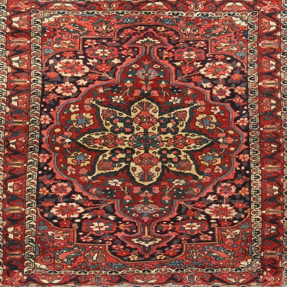 Ahgly Company Machine Washable Indoor Square Traditional Tomato Red Area Rugs, 8' Square