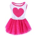 thumbnail image 1 of UDIYO Pet Dog Love Heart Sequins Gauze Tutu Dress Skirt Puppy Cat Rose Red Clothes, 1 of 6