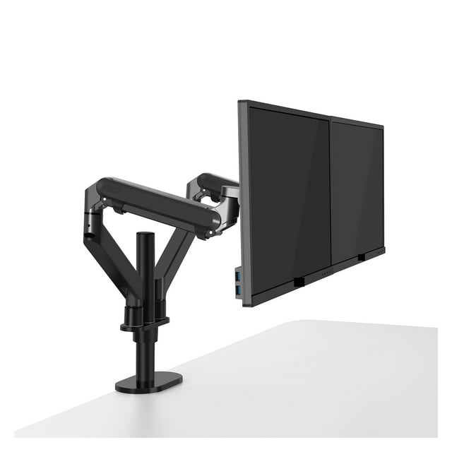 Desktop 17-32 Inch Dual Monitor Mount Arm Full Motion Aluminum Monitor Holder Gas Spring Arm Load 2-8kgs Each ,Easy to Use
