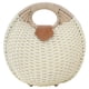 thumbnail image 1 of Bolso de mano de concha de ratán, cartera de mano de paja para mujer, elegante bolso de playa tejido blanco, bolso de paja para mujer, 1 of 5