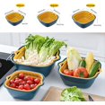 thumbnail image 6 of Artrylin 6 Pieces Drain Colander, 2 in 1 Durable PP Material Detachable Plastic Double Layered Kitchen Colander Strainer Set, Bowl Stackable Set，(Blue/Yelow), 6 of 8