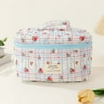 thumbnail image 5 of 3 Piece Floral Cotton Quilted Makeup Bag Set, Travel Toiletry Organizer in Assorted Sizes for Cosmetics Storage, 5 of 9