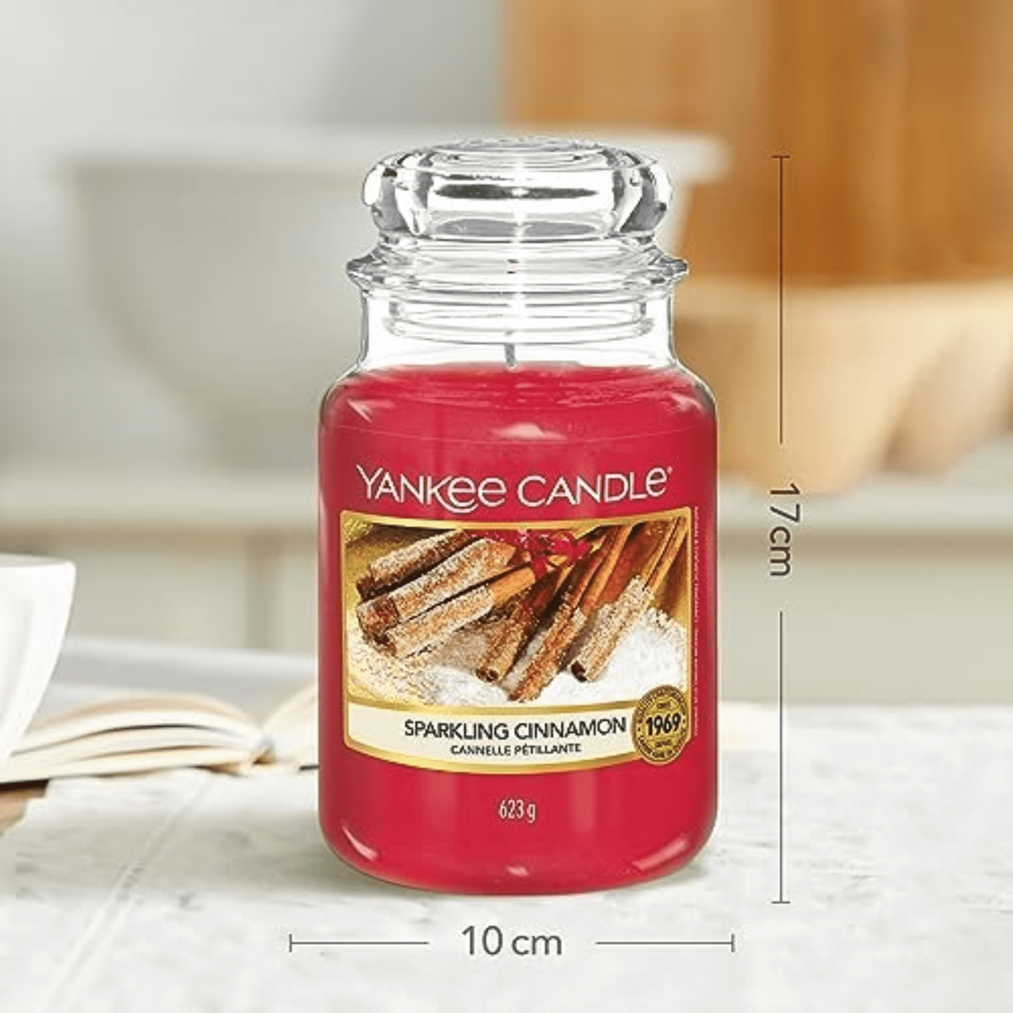 Yankee Candle Large Jar Sparkling Cinnamon Scented Candle with Up to 150 Hours Burn Time
