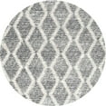 thumbnail image 1 of Ahgly Company Indoor Round Contemporary Dark White Beige CON3022X Area Rugs, 5' Round, 1 of 6