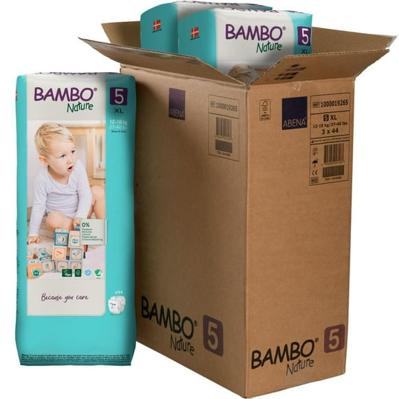 Pañales para Bebé Bambo Nature Talla 5 XL Bolsa Verde 132 Unidades