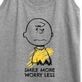 thumbnail image 3 of Peanuts - Smile More Worry Less - Women's Racerback Tank Top, 3 of 6