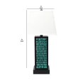 thumbnail image 5 of Benjara BM217238 Rectangular Metal Frame Table Lamp with Brick Pattern, White & Blue - 31 x 8 x 7.5 in., 5 of 5