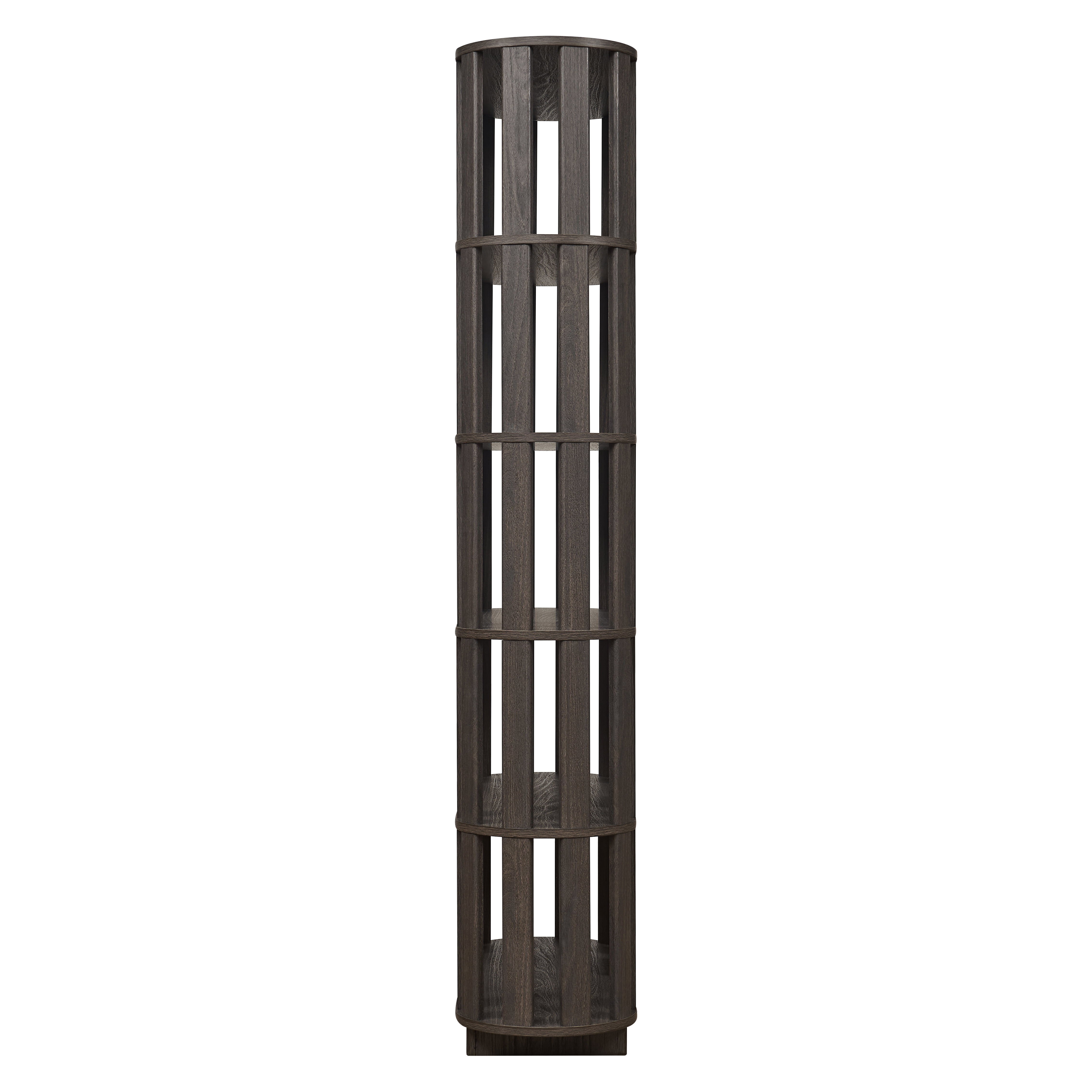 Oval Open Grid Bookshelf, 5-Tier Freestanding MDF Display Storage Bookcase with Anti-Tip Straps, DIY Free Combination Storage Rack Easy to Assemble for Living Room Study Home Office