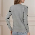 thumbnail image 3 of TKLPEHG Valentines Day Sweaters for Women Cute Heart Sweaters Knitted Crewneck Pullover Loose Long Sleeve Trendy Casual Fall Winter Tops (Gray,M), 3 of 6